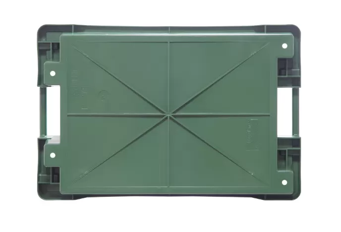 Ящик полимерный 600х400х150 сплошной с отверстиями, код: 32950