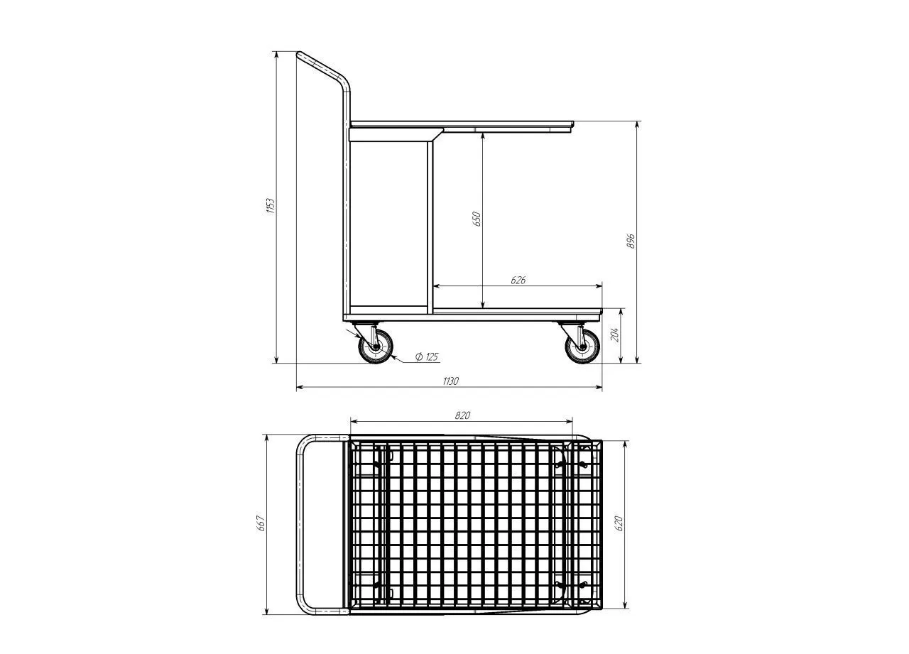 Тележка для подбора под пластиковые ящики 800х600