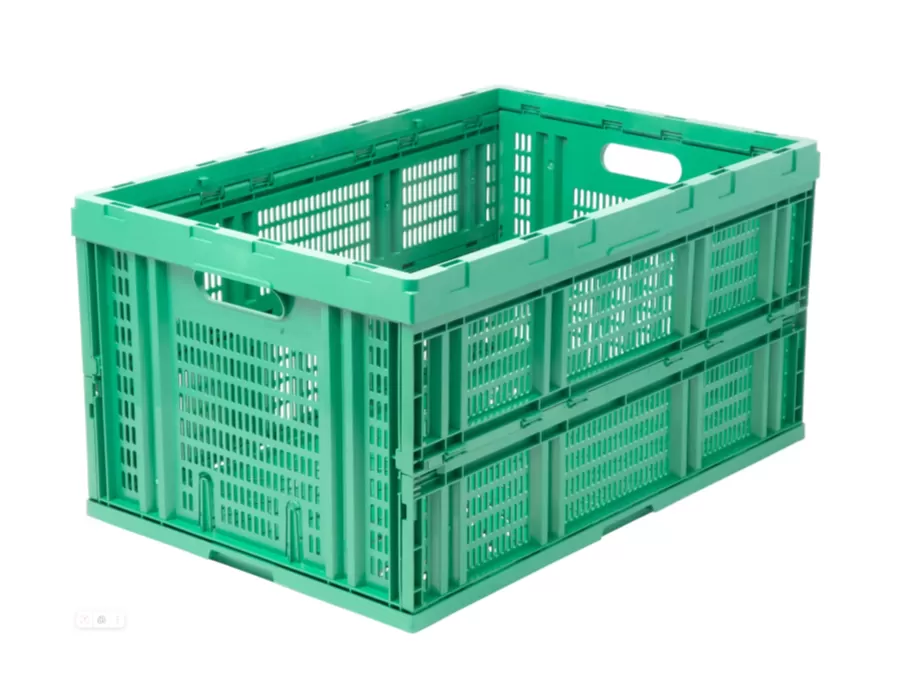 Ящик перфорированный 600×400×310, арт.: 407, объём 74.4, зелёный, код: 10424