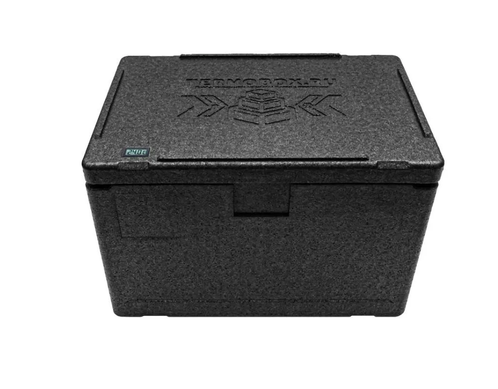 Контейнер 600х400х320 60л. изотермический, с датчиком температуры, с крышкой, плотность 55, код: 40422