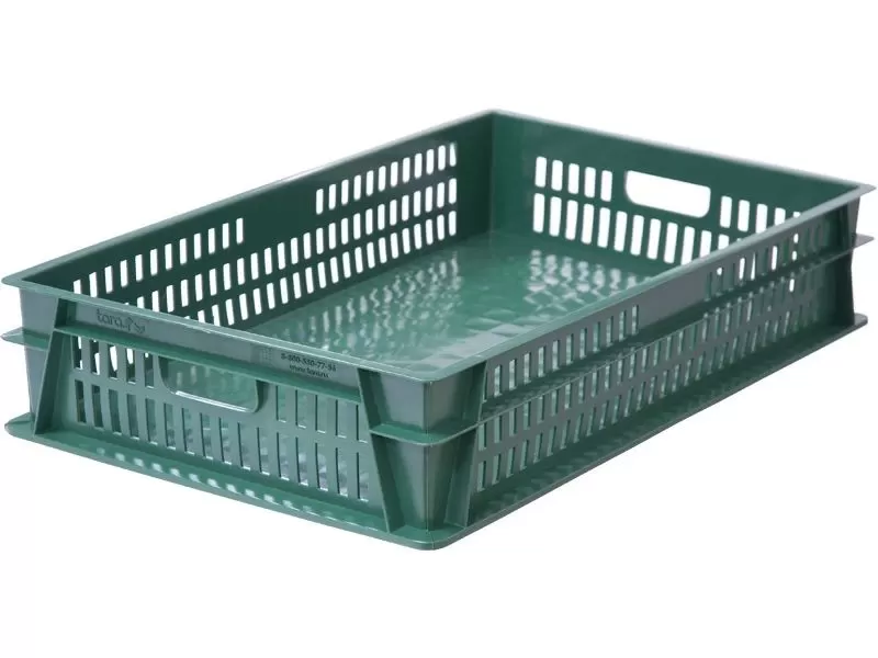 Ящик сплошной 740×465×145 мм, объем 39 л., арт.: 404-Т-1, зелёный, код: 22442