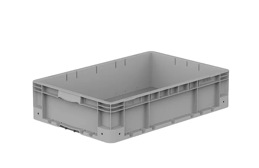 Ящик 600х400х145 сплошной, усиленное дно, демпфер по углам цв. серый, код: 40200