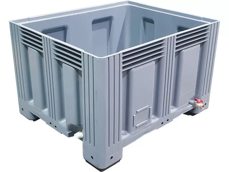 Контейнер 1200х1000х758 с 2 сливными пробкам и шаровым краном