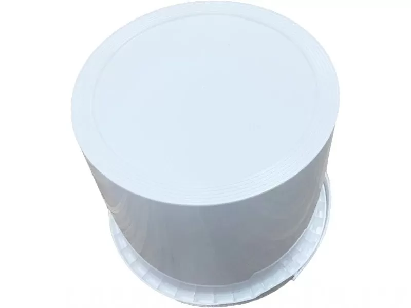 Ведро 5,7л круглое, с пластиковой ручкой, с белой крышкой, код: 36272