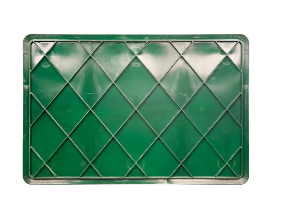 Ящик сплошной 600×400×120 мм, объем 22 л., арт.: 704.03.01, зелёный, код: 16393