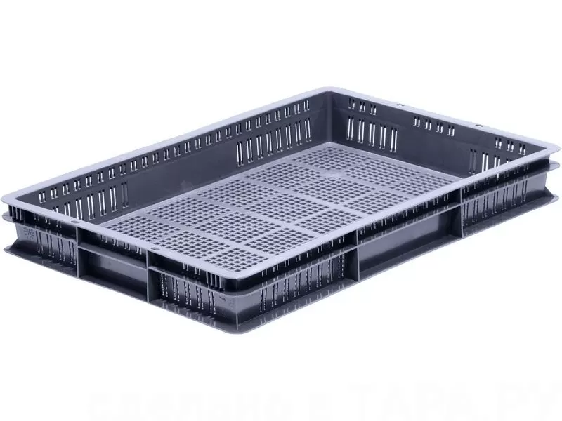 Ящик полимерный 600х400х75 с перфорацией, код: 36177