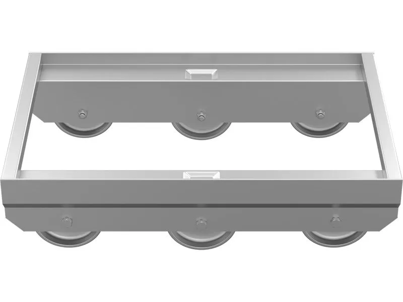 Тележка 600х400х166 для ящиков из нержавеющей стали, 6 колес