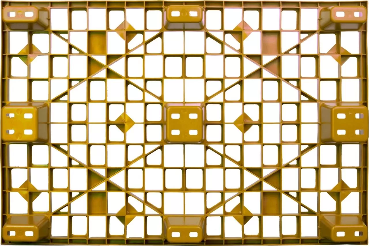 Паллет 1200х800х160 мм (перфорированный на 9 ножках вкладываемый) желтый, арт. TR 1208 L желтый, код: 12749