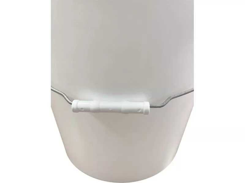 Ведро 21,3л круглое с металлической ручкой с белой крышкой, код: 36214