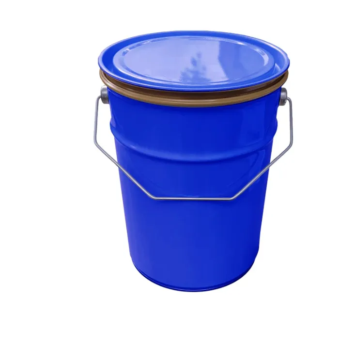 Банка металл 5л d180мм с ребром, с внутр. покрытием, с прижимной синей крышкой Master, код: 37079