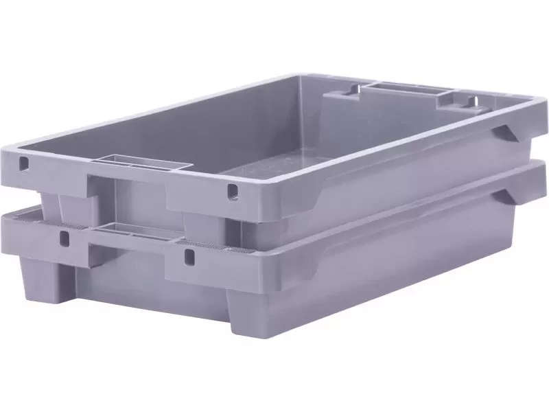 Ящик полимерный 600х400х100 сплошной с отверстиями, код: 32946