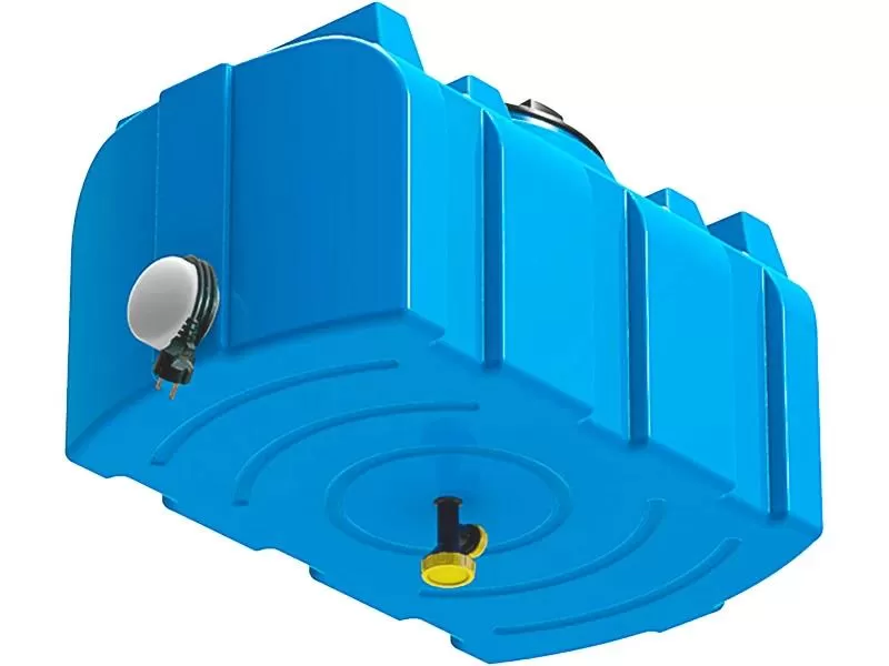 Пластиковый бак для душа 100 литров с подогревом, арт.: Бак R 100 с подогревом, цвет: синий, код: 25921