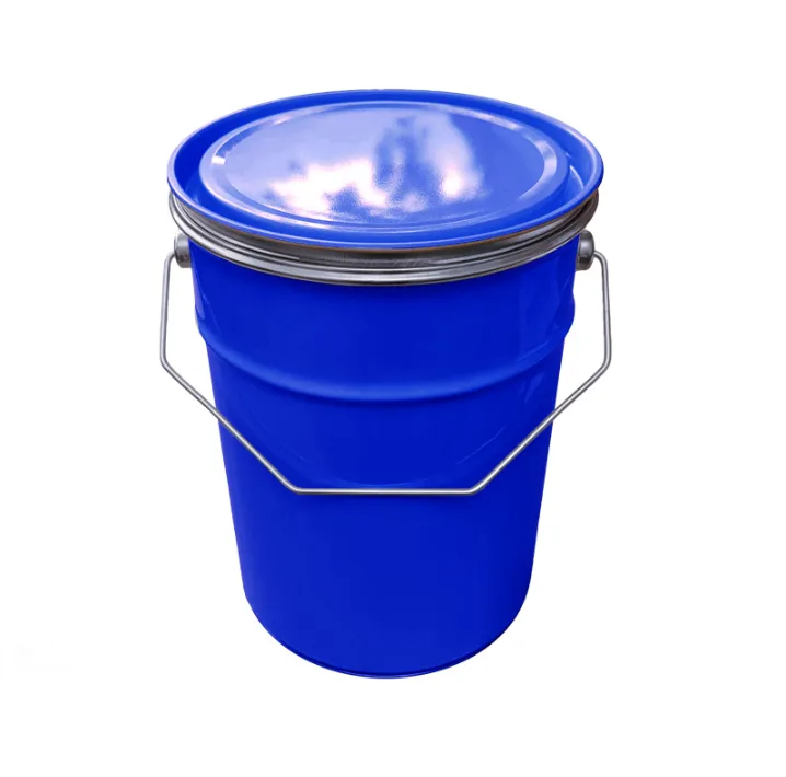 Банка металл 5л d180мм с ребром жесткости с прижимной синей крышкой Master, код: 37077