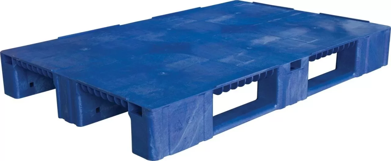 Паллет 1200x800х150 сплошной, на 3-х полозьях, арт. TR 1208-1 синий, код: 08695