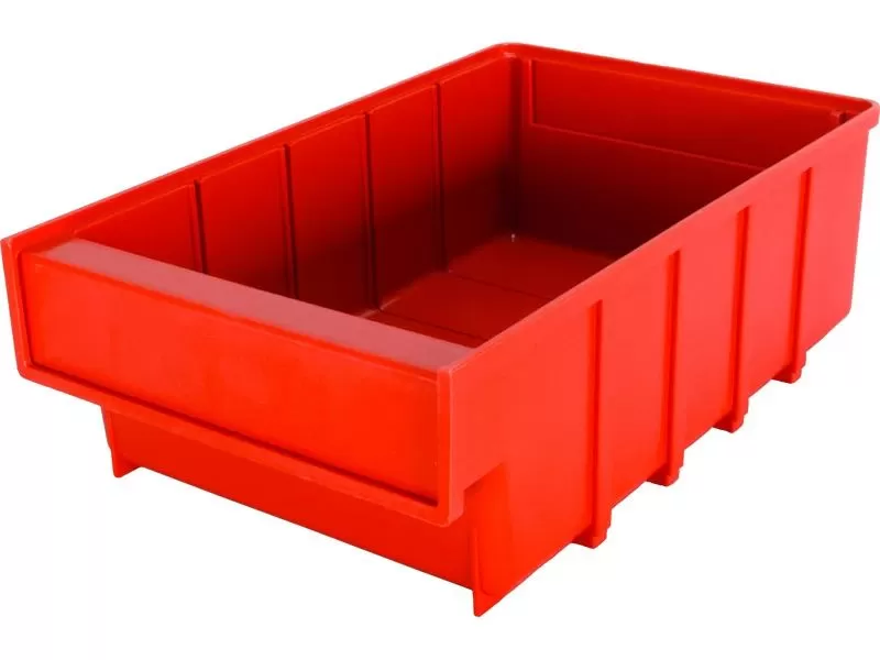 Ящик сплошной 300×185×100 мм, объем 5.55 л., арт.: 6002, красный, код: 10555