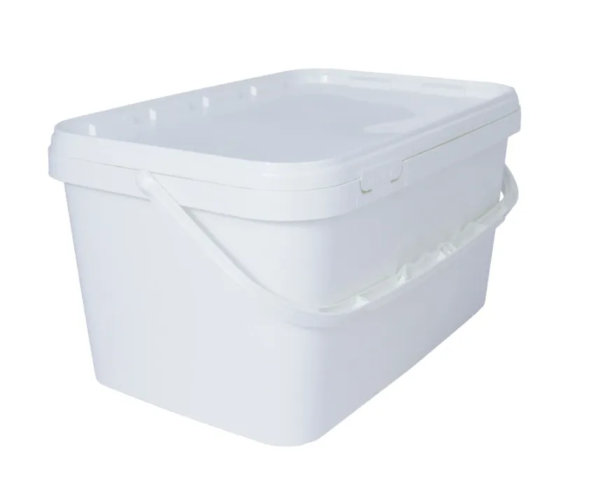 Ведро п/п 3,3л. прямоугольное, с белой крышкой, с ручкой пластик, код: 34794
