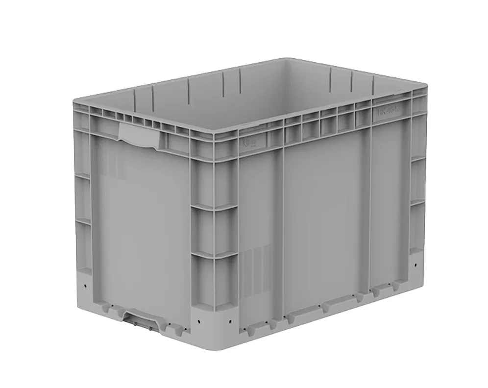 Ящик 600х400х420 сплошной, усиленное дно, демпфер по углам цв. серый, код: 40205