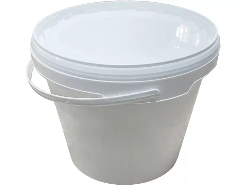 Ведро 5,7л круглое, с пластиковой ручкой, с белой крышкой, код: 36272