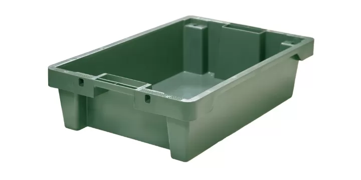 Ящик полимерный 600х400х150 сплошной с отверстиями, код: 32950