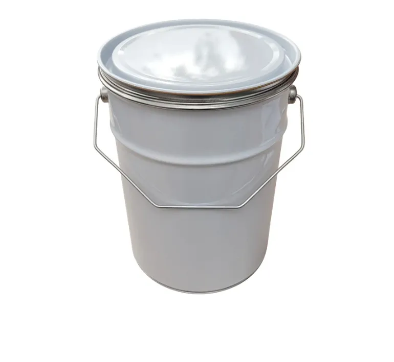 Банка металл 5л d180мм с ребром жесткости с прижимной белой крышкой Master, код: 37076