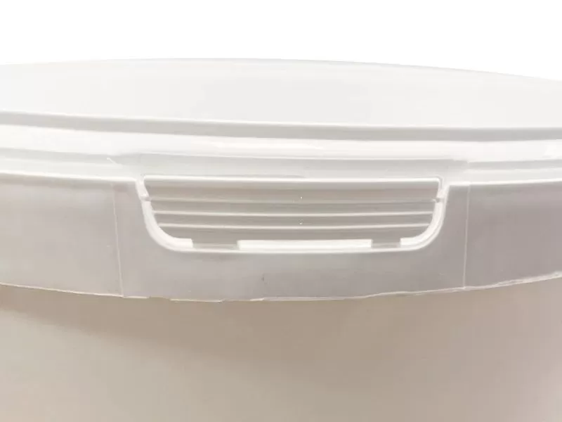 Ведро 21,3л круглое с металлической ручкой с белой крышкой, код: 36214