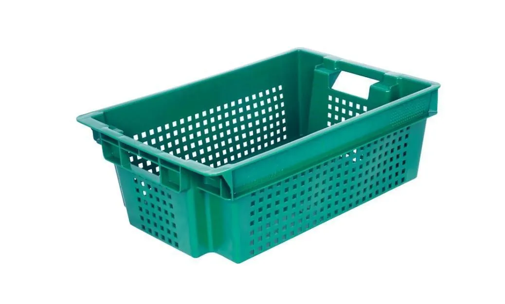 Ящик перфорированный 600×400×200, арт.: 102-1, объём 37, зелёный, код: 04154