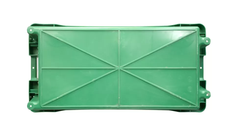Ящик перфорированный 800×400×225, арт.: 211-1, объём 72, зелёный, код: 05552