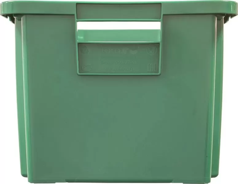Ящик сплошной 600×400×300 мм, объем 52 л., арт.: 218-1, зелёный, код: 19569