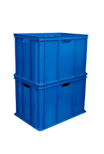 Ящик сплошной 600×400×410 мм, объем 84 л., арт.: 203-2, синий, код: 06069