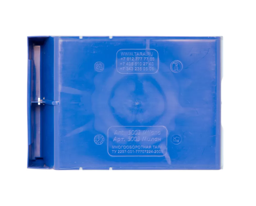 Ящик сплошной 350×230×150 мм, объем 12.08 л., арт.: 5003, синий, код: 10037