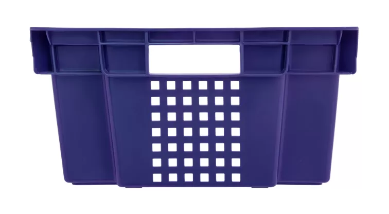 Ящик перфорированный 600×400×200, арт.: 102-У, объём 37, синий, код: 09581