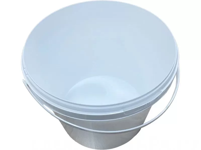 Ведро 5,7л круглое, с пластиковой ручкой, с белой крышкой, код: 36272