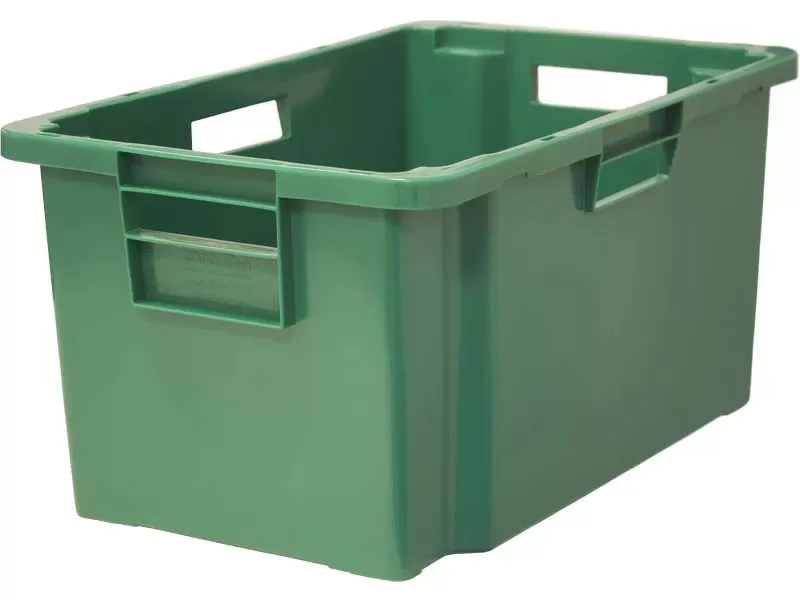 Ящик сплошной 600×400×300 мм, объем 52 л., арт.: 218-1, зелёный, код: 19569