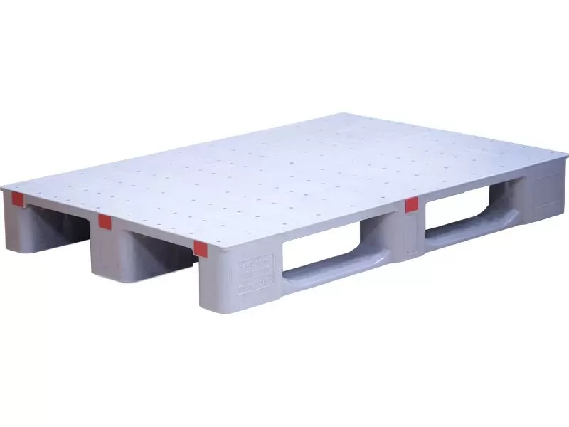 Паллет 1200х800х155 мм (сплошной специализированный на 3-х полозьях), арт. DP 1208-1S серый, код: 19301