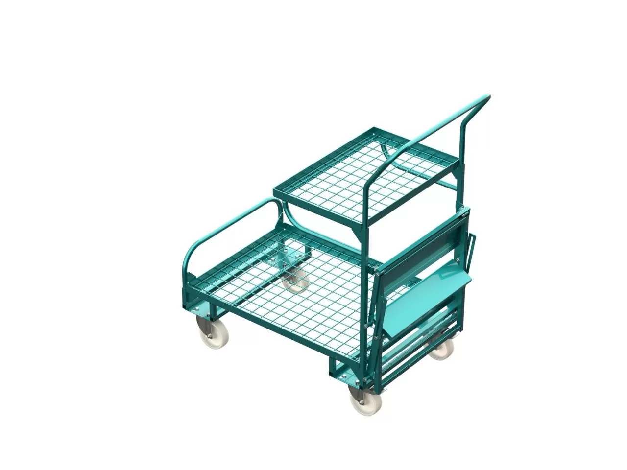 Тележка для подбора на 3 ящика с лестницей