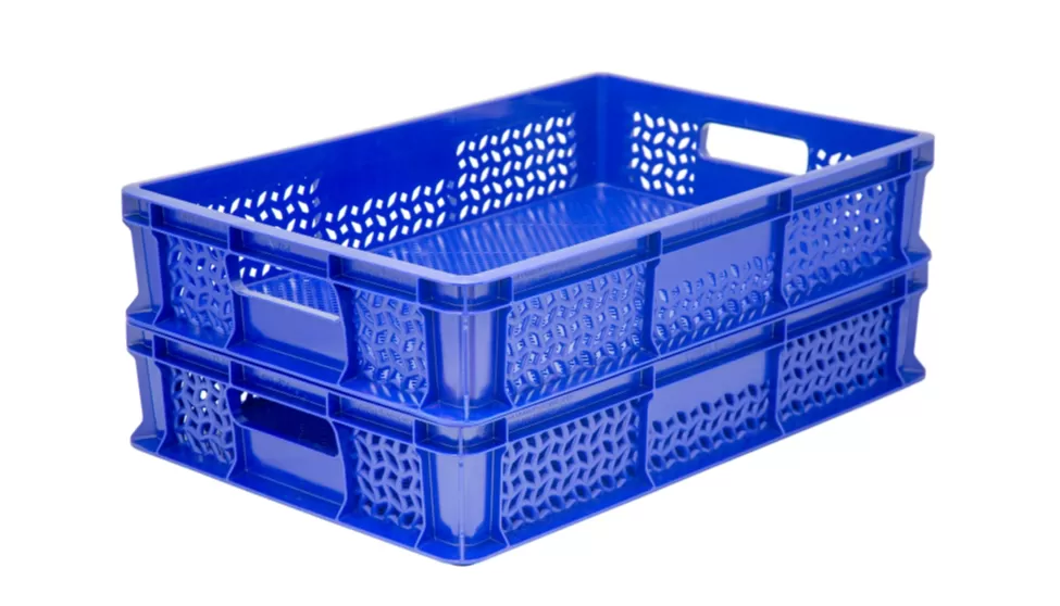 Ящик перфорированный 600×400×120, арт.: 704.01.01 м, объём 22, синий, код: 16387