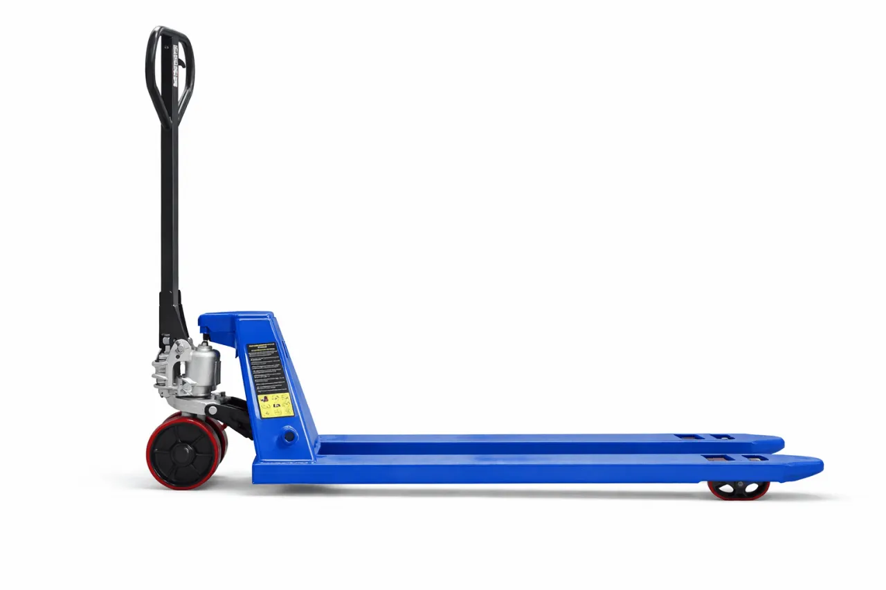 Гидравлическая тележка 2000 кг, вилы 1150 мм, ролики нейлон, колёса нейлон