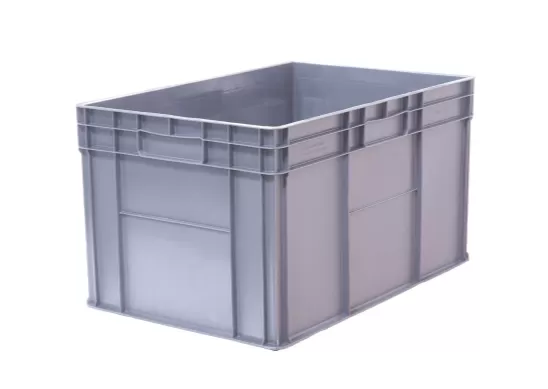 Ящик 600х400х340 стенки сплошные, дно усиленное, 4 закрытые ручки, код: 32406