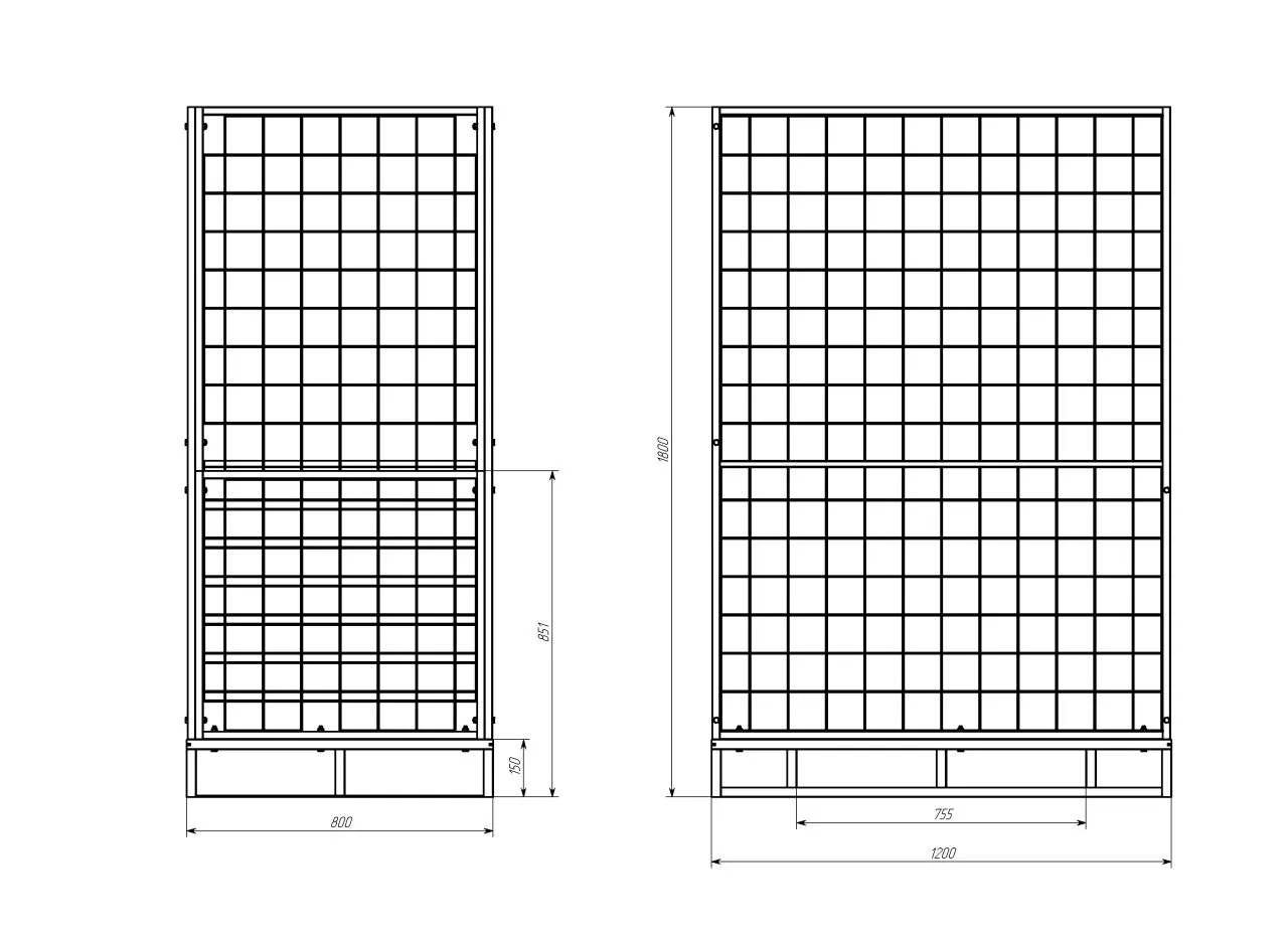 Контейнер для мусора на металлическом поддоне