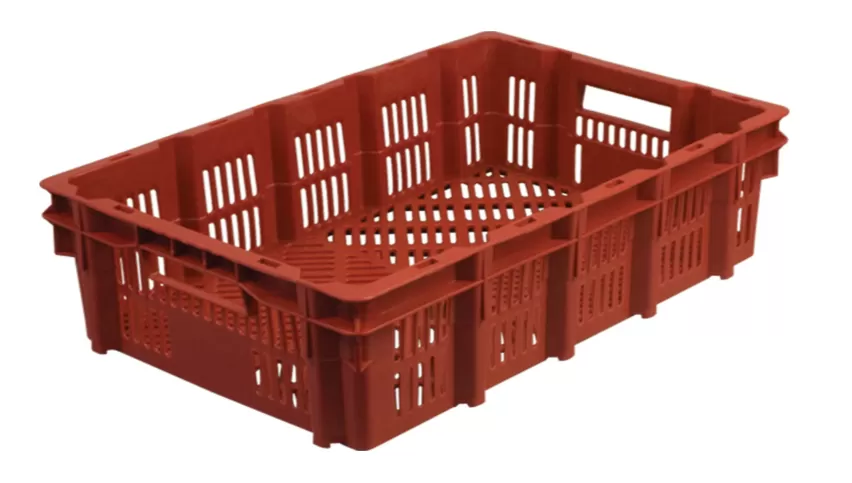 Ящик перфорированный 600×400×150, арт.: 216, объём 27, красный, код: 01168