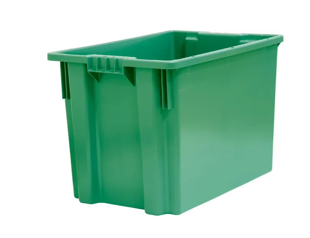 Ящик п/э 600x400x400 сплошной, зелёный, код:29959