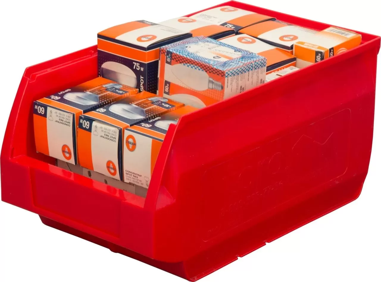 Ящик сплошной 400×230×200 мм, объем 18.4 л., арт.: 5004, красный, код: 10040