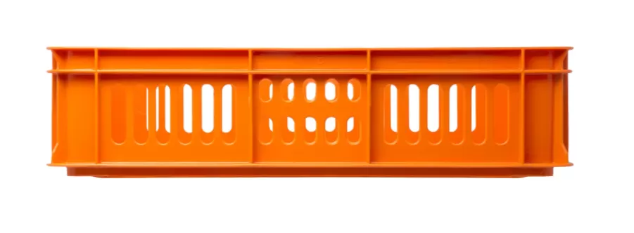 Ящик перфорированный 600×400×150, арт.: 418, объём 28, оранжевый, код: 13434