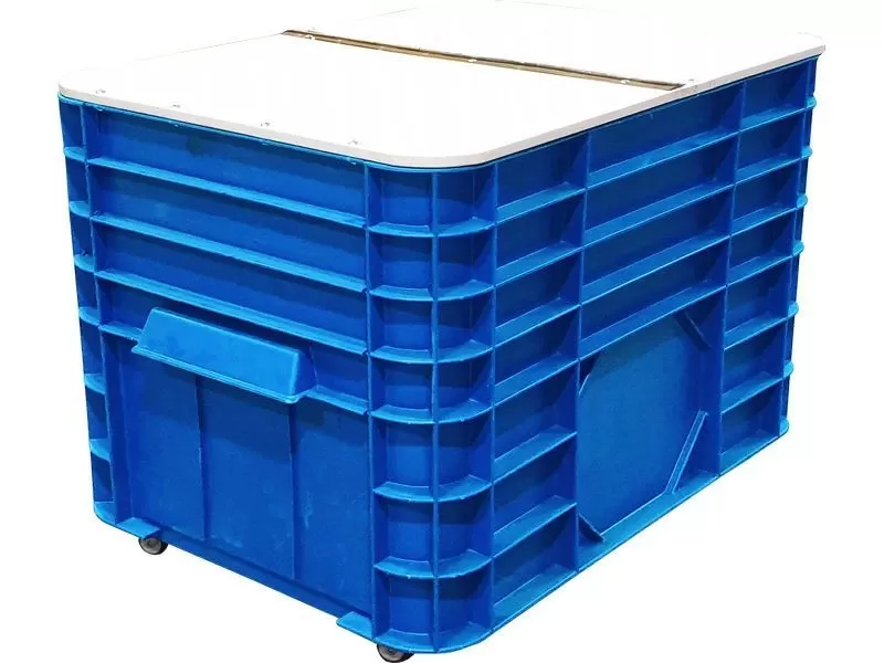 Ящик сплошной 710×500×455 мм, объем 122 л., арт.: 425 нк, синий, код: 26358