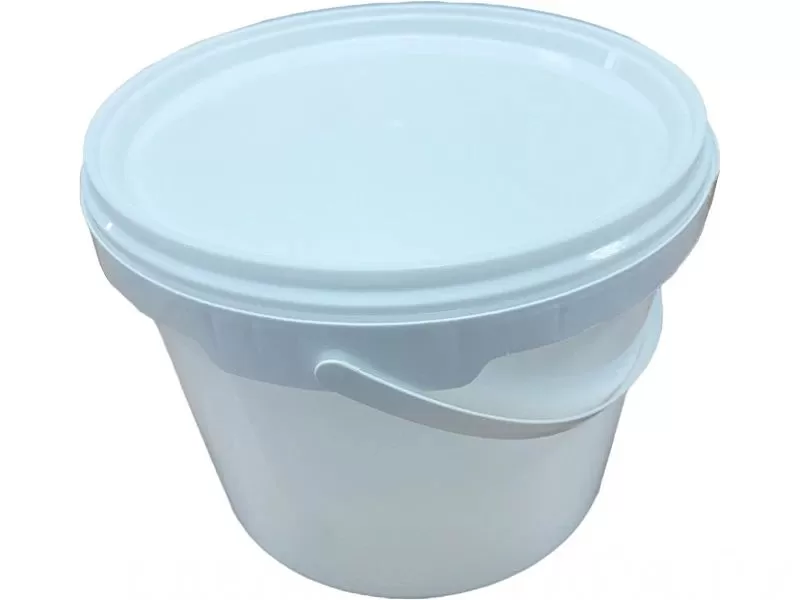 Ведро 2,3л круглое, с пластиковой ручкой, с белой крышкой, код: 36328