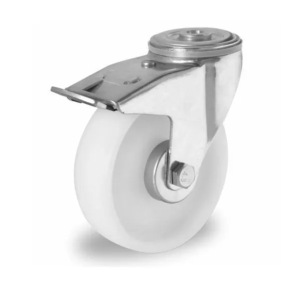 Колесо CASCOO поворотное с тормозом, (d=125мм, г/п=150кг) полиамид, Германия