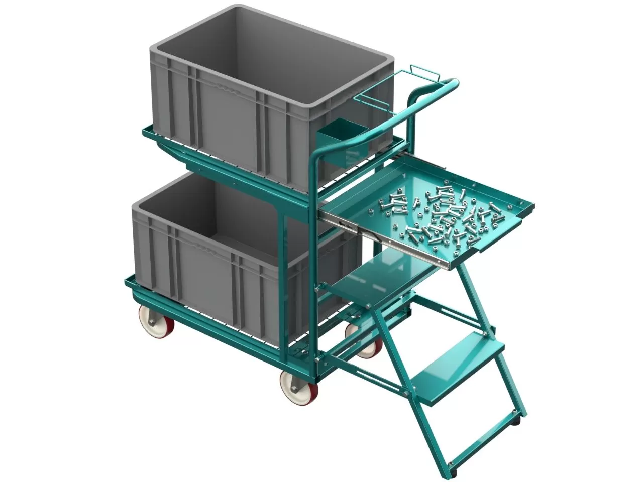 Тележка для подбора с выдвижным столом и держателем ТСД