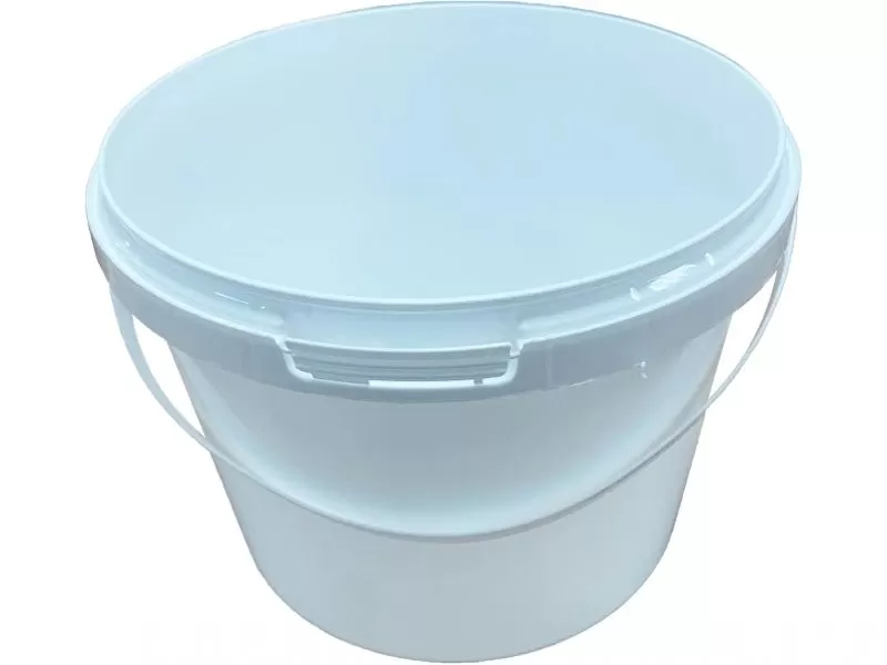 Ведро 2,3л круглое, с пластиковой ручкой, с белой крышкой, код: 36328
