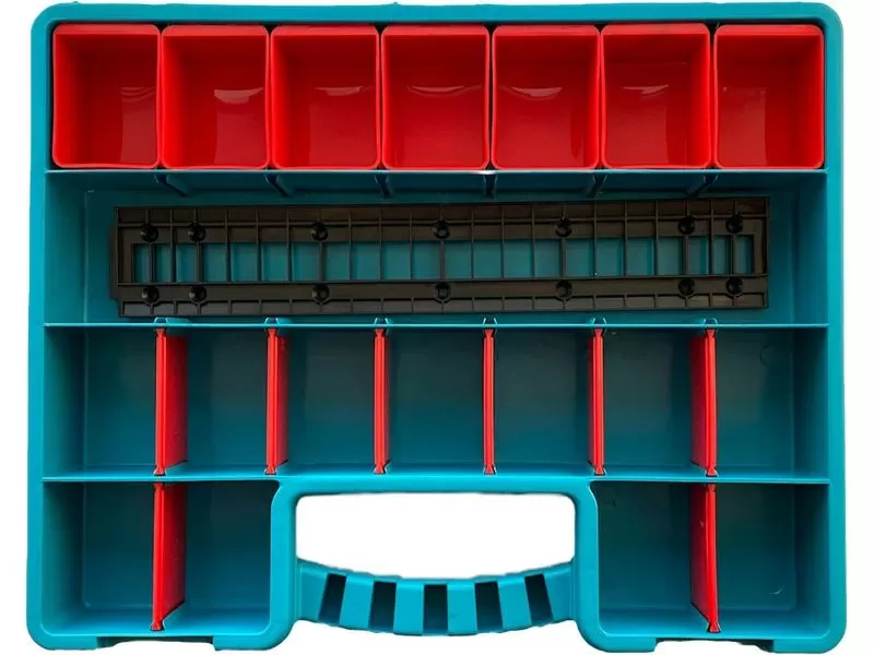 Органайзер 407х340х60 с лотками, с планкой, с разделителями, 25 ячеек, код: 36994