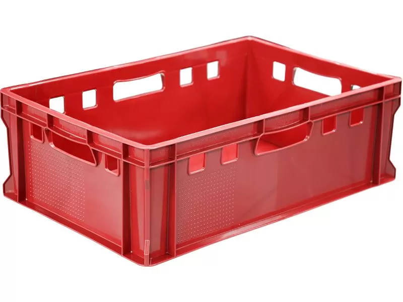 Ящик сплошной 600×400×200 мм, объем 40 л., арт.: 207-P, красный, код: 20317